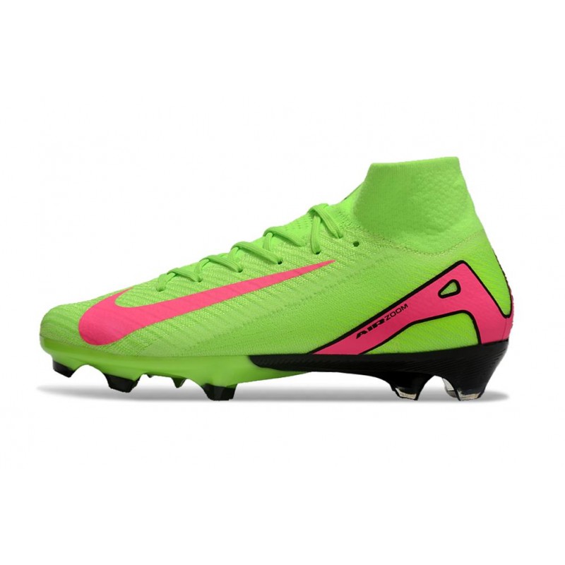 Nike Zoom Mercurial Superfly 10 Elite FG Grön Rosa för Herr 4 Billiga Fotbollsskor Nike Zoom Mercurial Superfly 10 Elite FG Grön Rosa 4