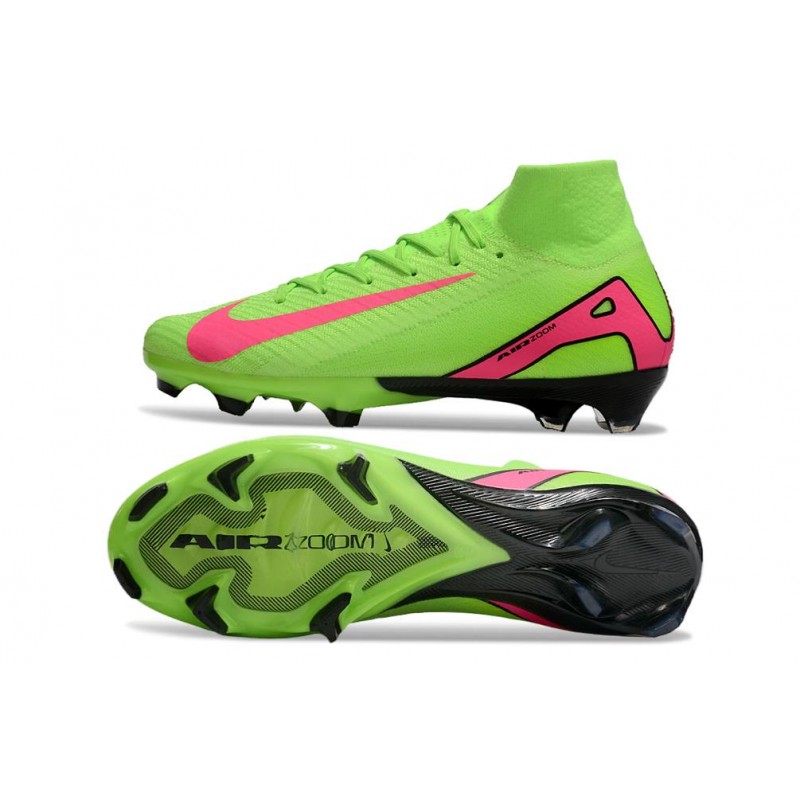 Nike Zoom Mercurial Superfly 10 Elite FG Grön Rosa för Herr 5 Billiga Fotbollsskor Nike Zoom Mercurial Superfly 10 Elite FG Grön Rosa 5