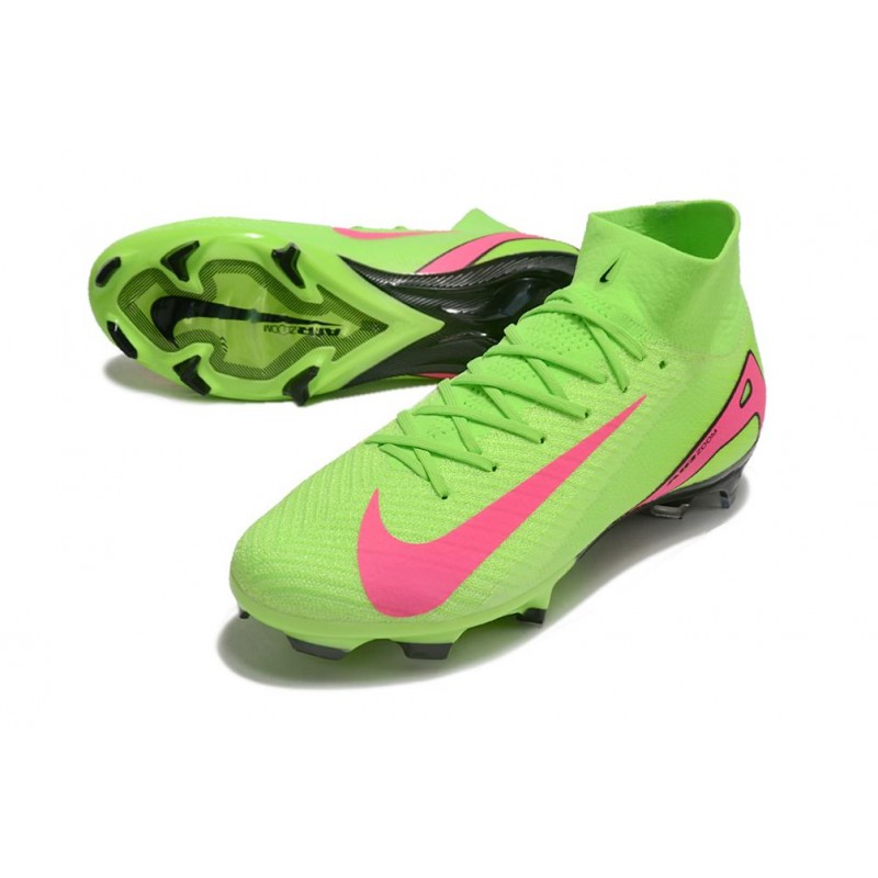 Nike Zoom Mercurial Superfly 10 Elite FG Grön Rosa för Herr 7 Billiga Fotbollsskor Nike Zoom Mercurial Superfly 10 Elite FG Grön Rosa 7