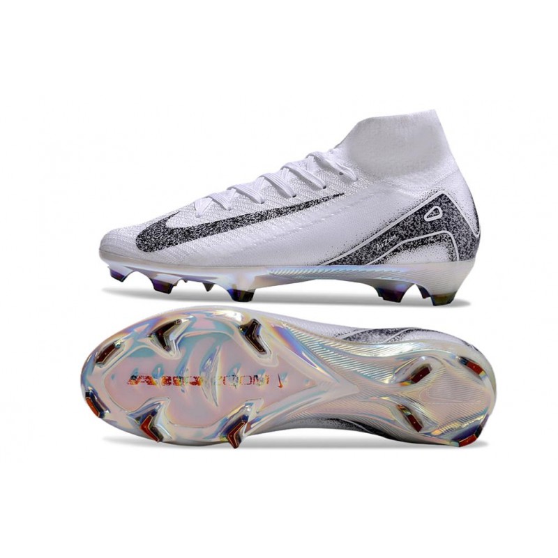 Nike Zoom Mercurial Superfly 10 Elite FG Vit Svart för Herr 5 Billiga Fotbollsskor Nike Zoom Mercurial Superfly 10 Elite FG Vit Svart 5