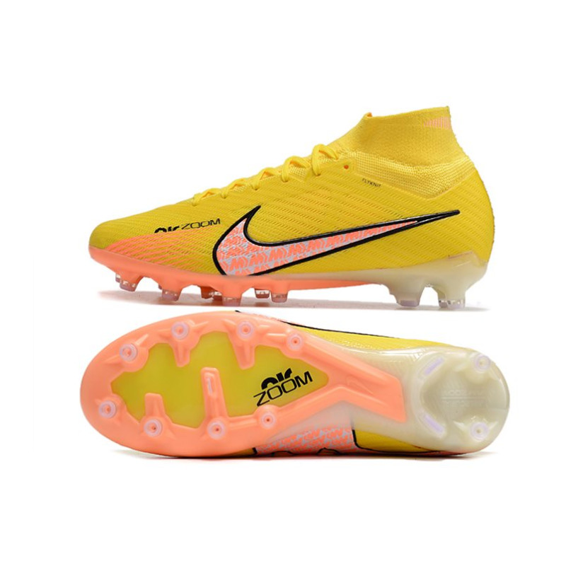 Nike Zoom Mercurial Superfly 9 Elite AG Lucent – Gul Rosa Svart för Herr 5 Billiga Fotbollsskor Nike Zoom Mercurial Superfly 9 Elite AG Lucent – Gul Rosa Svart 5