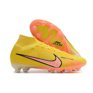 Nike Zoom Mercurial Superfly 9 Elite AG Lucent – Gul Rosa Svart för Herr Billiga Fotbollsskor Nike Zoom Mercurial Superfly 9 Elite AG Lucent – Gul Rosa Svart