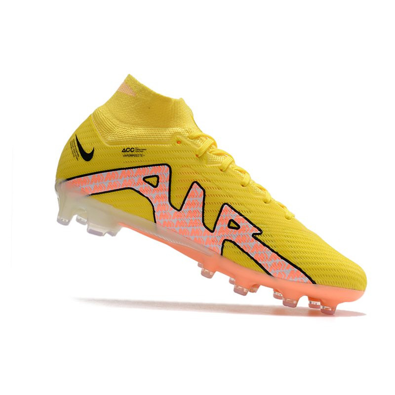 Nike Zoom Mercurial Superfly 9 Elite AG Lucent – Gul Rosa Svart för Herr 9 Billiga Fotbollsskor Nike Zoom Mercurial Superfly 9 Elite AG Lucent – Gul Rosa Svart 9