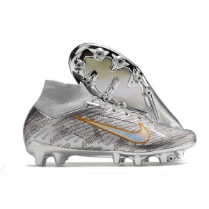Nike Zoom Mercurial Superfly 9 Elite AG Silver för Herr Billiga Fotbollsskor Nike Zoom Mercurial Superfly 9 Elite AG Silver