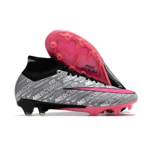 Nike Zoom Mercurial Superfly 9 Elite AG Silver Rosa Svart för Herr Billiga Fotbollsskor Nike Zoom Mercurial Superfly 9 Elite AG Silver Rosa Svart