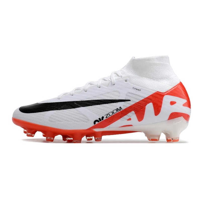 Nike Zoom Mercurial Superfly 9 Elite AG Vit Röd Svart för Herr 4 Billiga Fotbollsskor Nike Zoom Mercurial Superfly 9 Elite AG Vit Röd Svart 4