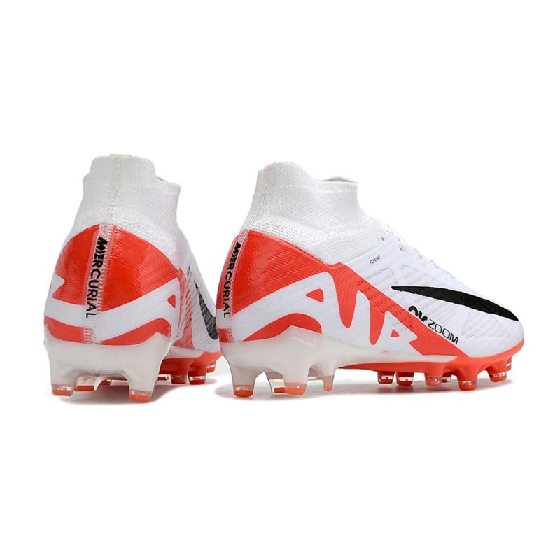 Nike Zoom Mercurial Superfly 9 Elite AG Vit Röd Svart för Herr 6 Billiga Fotbollsskor Nike Zoom Mercurial Superfly 9 Elite AG Vit Röd Svart 6