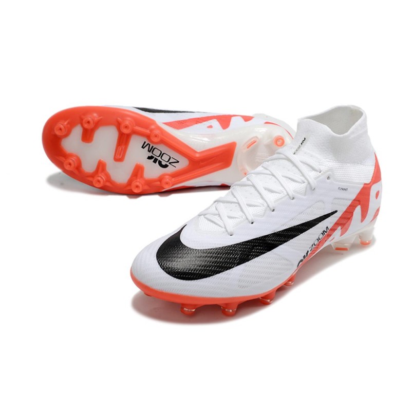 Nike Zoom Mercurial Superfly 9 Elite AG Vit Röd Svart för Herr 7 Billiga Fotbollsskor Nike Zoom Mercurial Superfly 9 Elite AG Vit Röd Svart 7