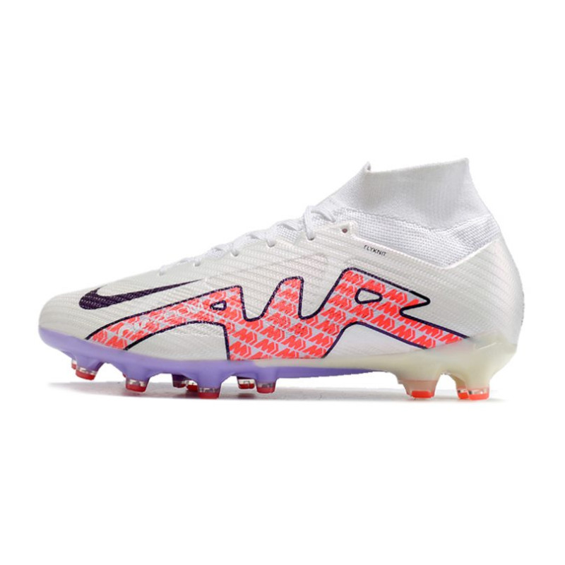 Nike Zoom Mercurial Superfly 9 Elite AG Vit Svart Röd för Herr 4 Billiga Fotbollsskor Nike Zoom Mercurial Superfly 9 Elite AG Vit Svart Röd 4