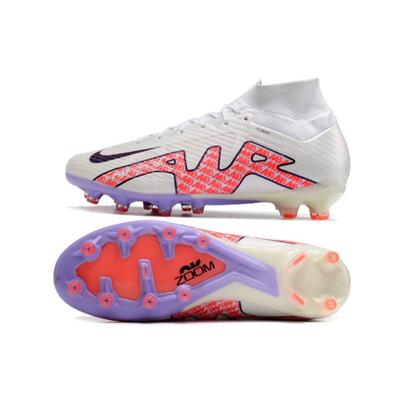 Nike Zoom Mercurial Superfly 9 Elite AG Vit Svart Röd för Herr 5 Billiga Fotbollsskor Nike Zoom Mercurial Superfly 9 Elite AG Vit Svart Röd 5