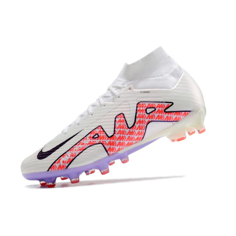Nike Zoom Mercurial Superfly 9 Elite AG Vit Svart Röd för Herr 8 Billiga Fotbollsskor Nike Zoom Mercurial Superfly 9 Elite AG Vit Svart Röd 8