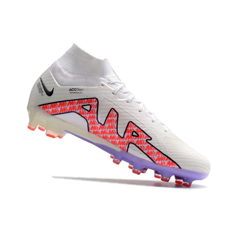 Nike Zoom Mercurial Superfly 9 Elite AG Vit Svart Röd för Herr 9 Billiga Fotbollsskor Nike Zoom Mercurial Superfly 9 Elite AG Vit Svart Röd 9