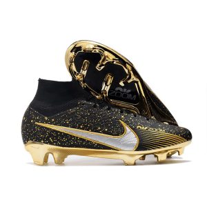 Nike Zoom Mercurial Superfly Elite IX Elite DF FG Svart Guld för Herr Billiga Fotbollsskor Nike Zoom Mercurial Superfly Elite IX Elite DF FG Svart Guld