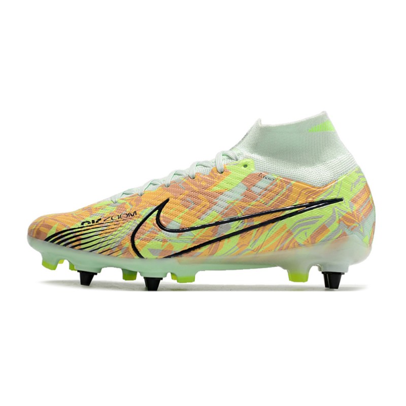 Nike Zoom Mercurial Superfly IX Elite SG Bonded – Grön Blå Orange för Herr 4 Billiga Fotbollsskor Nike Zoom Mercurial Superfly IX Elite SG Bonded – Grön Blå Orange 4