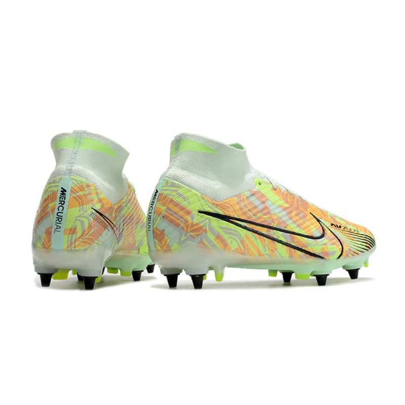 Nike Zoom Mercurial Superfly IX Elite SG Bonded – Grön Blå Orange för Herr 6 Billiga Fotbollsskor Nike Zoom Mercurial Superfly IX Elite SG Bonded – Grön Blå Orange 6