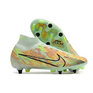 Nike Zoom Mercurial Superfly IX Elite SG Bonded – Grön Blå Orange för Herr Billiga Fotbollsskor Nike Zoom Mercurial Superfly IX Elite SG Bonded – Grön Blå Orange