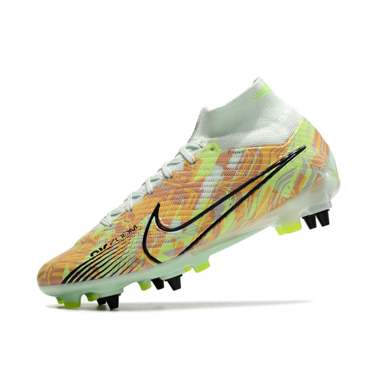 Nike Zoom Mercurial Superfly IX Elite SG Bonded – Grön Blå Orange för Herr 8 Billiga Fotbollsskor Nike Zoom Mercurial Superfly IX Elite SG Bonded – Grön Blå Orange 8