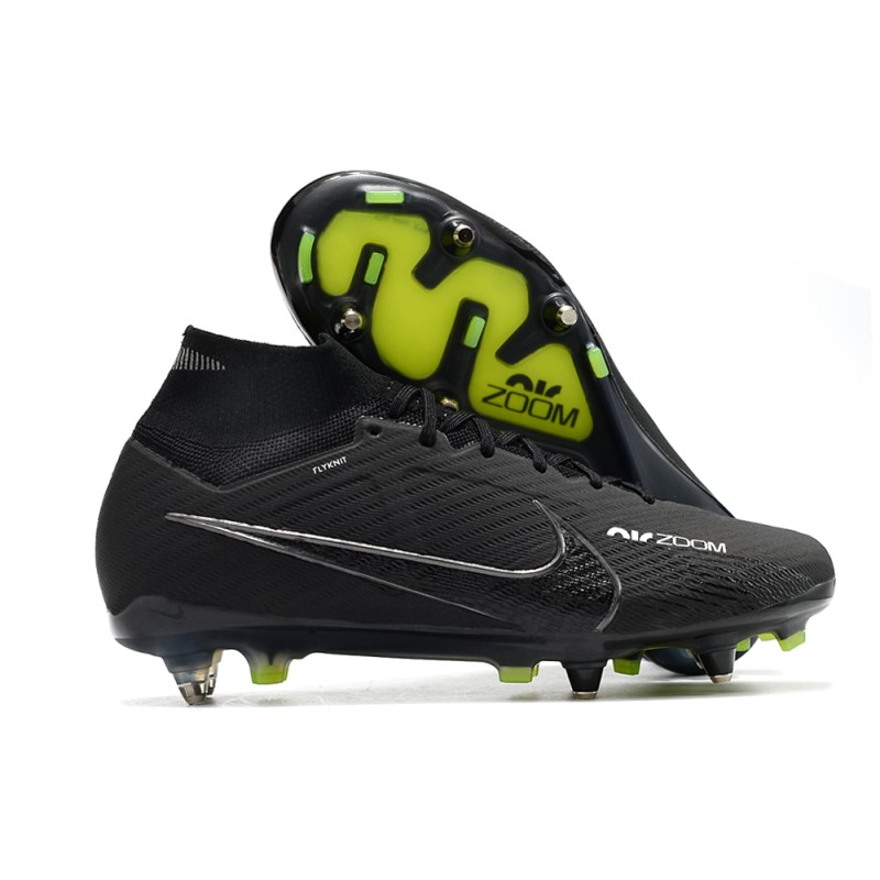 Nike Zoom Mercurial Superfly IX Elite SG Shadow – Svart Grå Vit Neon för Herr 3 Billiga Fotbollsskor Nike Zoom Mercurial Superfly IX Elite SG Shadow – Svart Grå Vit Neon 3