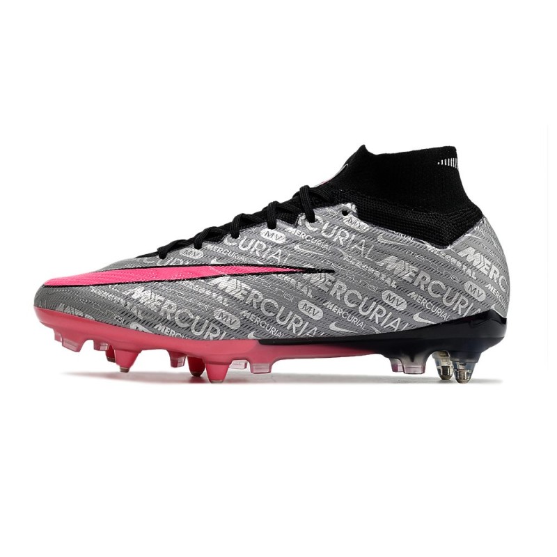 Nike Zoom Mercurial Superfly IX Elite SG Silver Rosa för Herr 4 Billiga Fotbollsskor Nike Zoom Mercurial Superfly IX Elite SG Silver Rosa 4