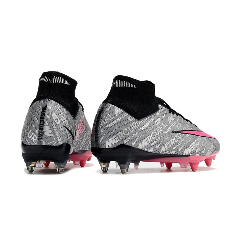 Nike Zoom Mercurial Superfly IX Elite SG Silver Rosa för Herr 6 Billiga Fotbollsskor Nike Zoom Mercurial Superfly IX Elite SG Silver Rosa 6