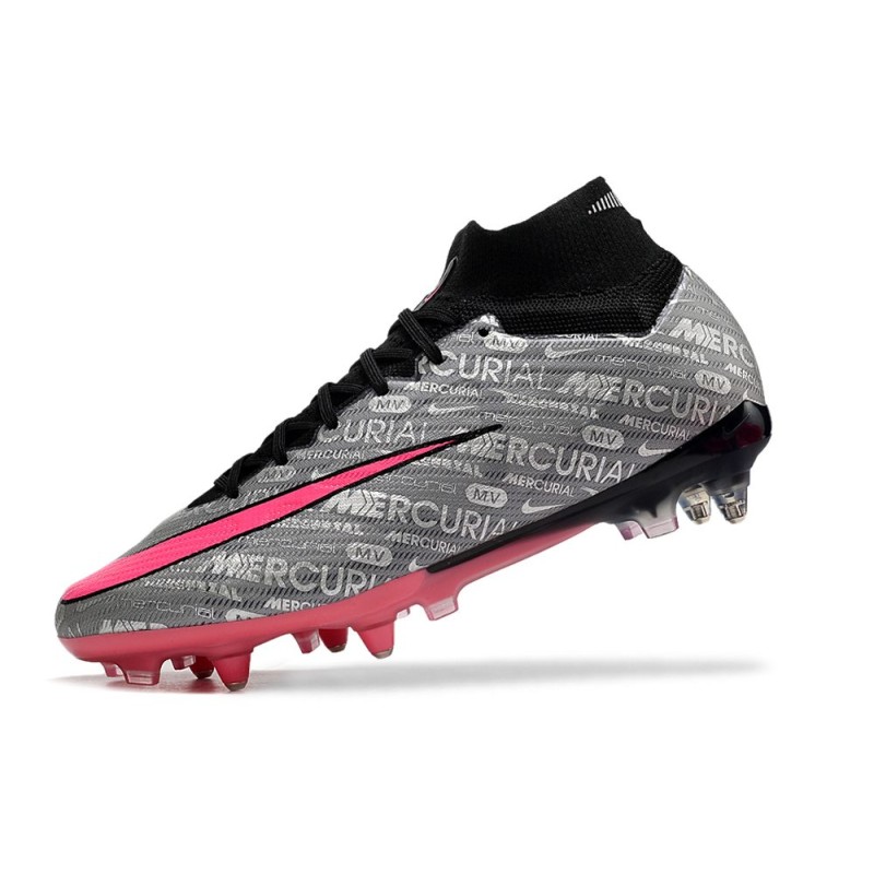 Nike Zoom Mercurial Superfly IX Elite SG Silver Rosa för Herr 8 Billiga Fotbollsskor Nike Zoom Mercurial Superfly IX Elite SG Silver Rosa 8