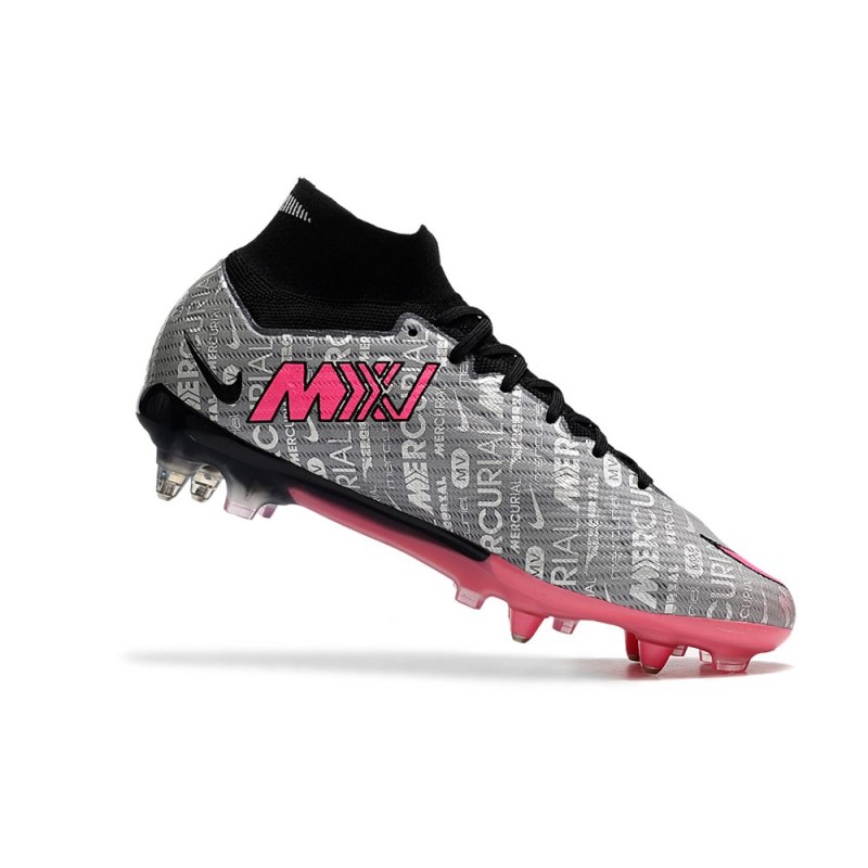 Nike Zoom Mercurial Superfly IX Elite SG Silver Rosa för Herr 9 Billiga Fotbollsskor Nike Zoom Mercurial Superfly IX Elite SG Silver Rosa 9