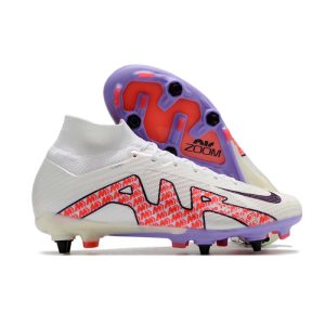 Nike Zoom Mercurial Superfly IX Elite SG Vit Svart Röd för Herr Billiga Fotbollsskor Nike Zoom Mercurial Superfly IX Elite SG Vit Svart Röd