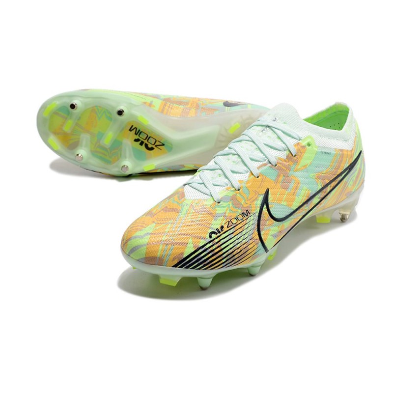 Nike Zoom Mercurial Vapor 15 Elite SG Bonded – Grön Blå Orange för Herr 7 Billiga Fotbollsskor Nike Zoom Mercurial Vapor 15 Elite SG Bonded – Grön Blå Orange 7