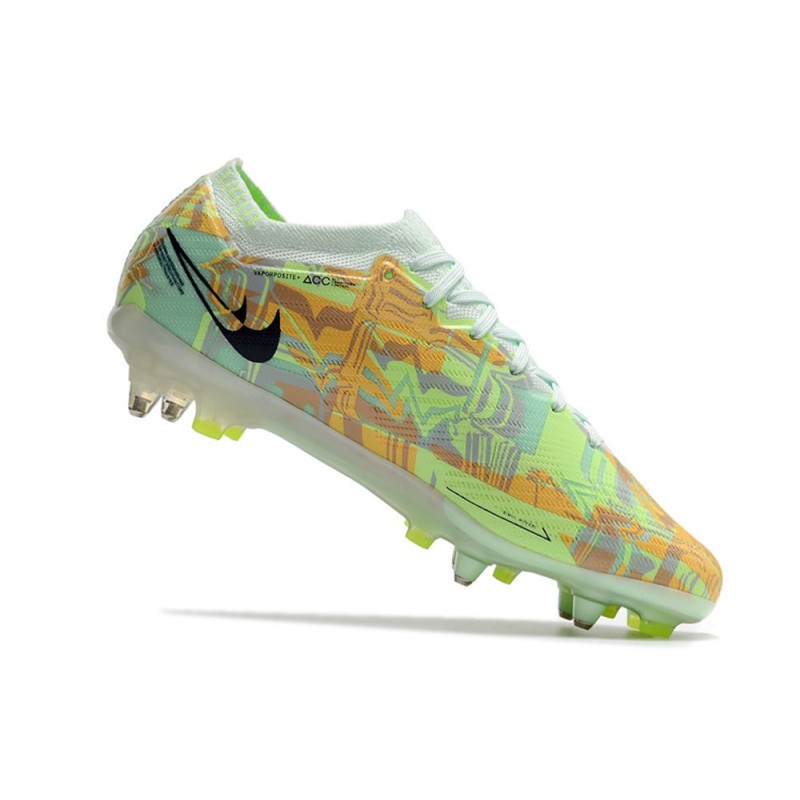 Nike Zoom Mercurial Vapor 15 Elite SG Bonded – Grön Blå Orange för Herr 9 Billiga Fotbollsskor Nike Zoom Mercurial Vapor 15 Elite SG Bonded – Grön Blå Orange 9