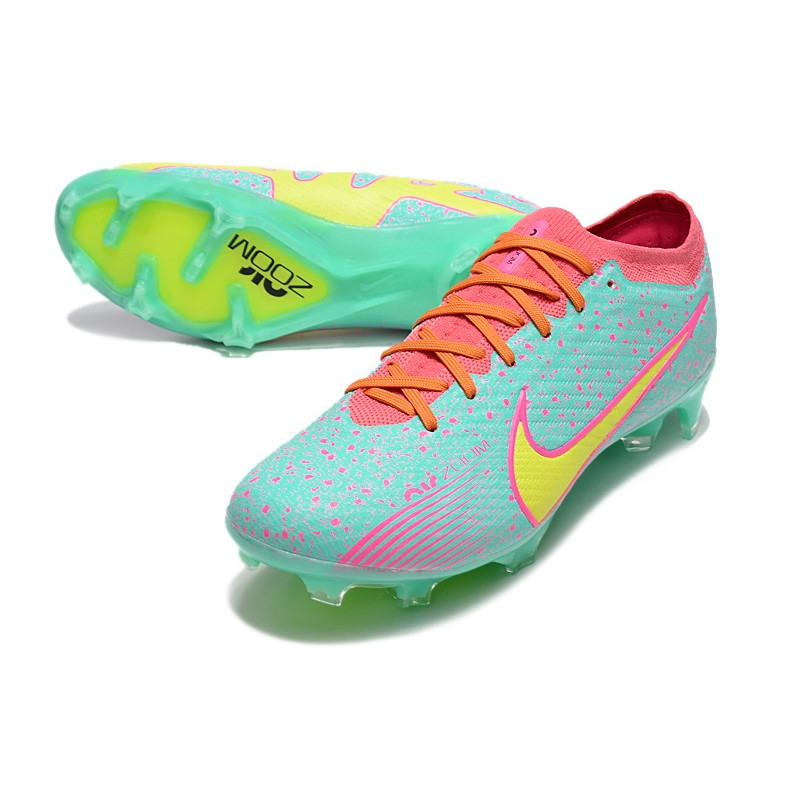 Nike Zoom Mercurial Vapor XV Elite FG Skor Blå Gul Rosa för Herr 7 Billiga Fotbollsskor Nike Zoom Mercurial Vapor XV Elite FG Skor Blå Gul Rosa 7