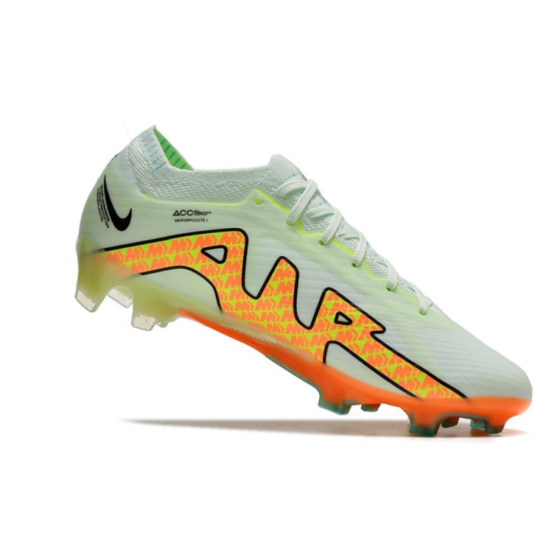 Nike Zoom Mercurial Vapor XV Elite FG Skor Grön Orange för Herr 9 Billiga Fotbollsskor Nike Zoom Mercurial Vapor XV Elite FG Skor Grön Orange 9