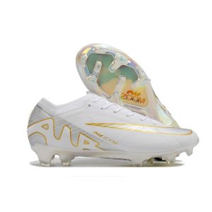 Nike Zoom Mercurial Vapor XV Elite FG Vit Guld för Herr Billiga Fotbollsskor Nike Zoom Mercurial Vapor XV Elite FG Vit Guld