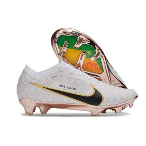 Nike Zoom Mercurial Vapor XV Elite FG Vit Guld Svart för Herr Billiga Fotbollsskor Nike Zoom Mercurial Vapor XV Elite FG Vit Guld Svart