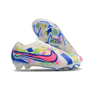 Nike Zoom Mercurial Vapor XV Elite FG Vit Rosa Blå för Herr Billiga Fotbollsskor Nike Zoom Mercurial Vapor XV Elite FG Vit Rosa Blå