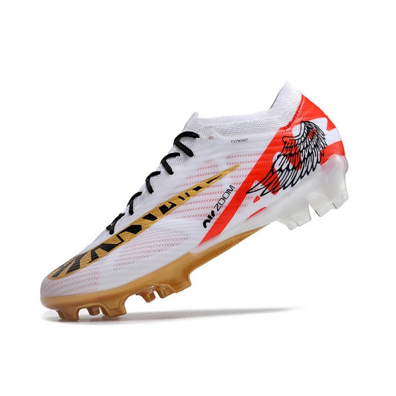 Nike Zoom Mercurial Vapor XV Elite FG Vit Svart Röd Guld för Herr 8 Billiga Fotbollsskor Nike Zoom Mercurial Vapor XV Elite FG Vit Svart Röd Guld 8