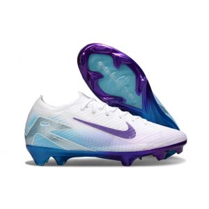Nike Zoom Mercurial Vapor XVI Elite FG Vit Blå Lila för Herr Billiga Fotbollsskor Nike Zoom Mercurial Vapor XVI Elite FG Vit Blå Lila