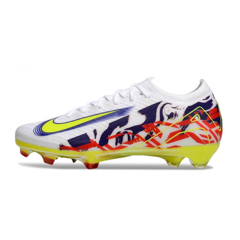 Nike Zoom Mercurial Vapor XVI Elite FG Vit Gul Lila Röd för Herr 4 Billiga Fotbollsskor Nike Zoom Mercurial Vapor XVI Elite FG Vit Gul Lila Röd 4