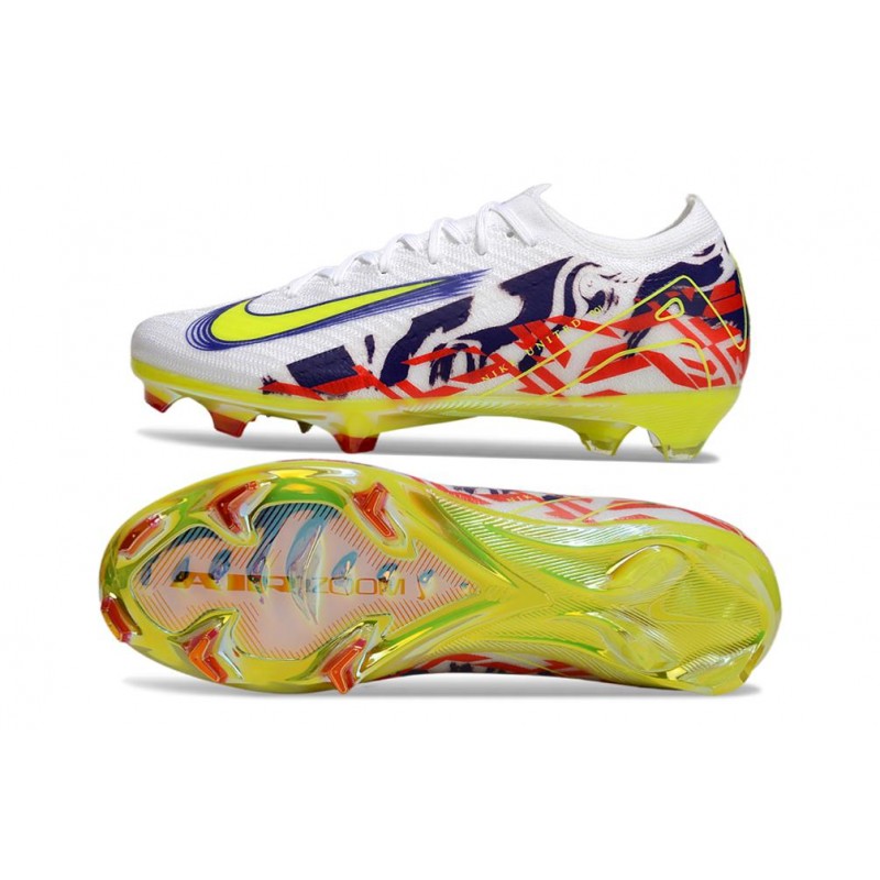 Nike Zoom Mercurial Vapor XVI Elite FG Vit Gul Lila Röd för Herr 5 Billiga Fotbollsskor Nike Zoom Mercurial Vapor XVI Elite FG Vit Gul Lila Röd 5