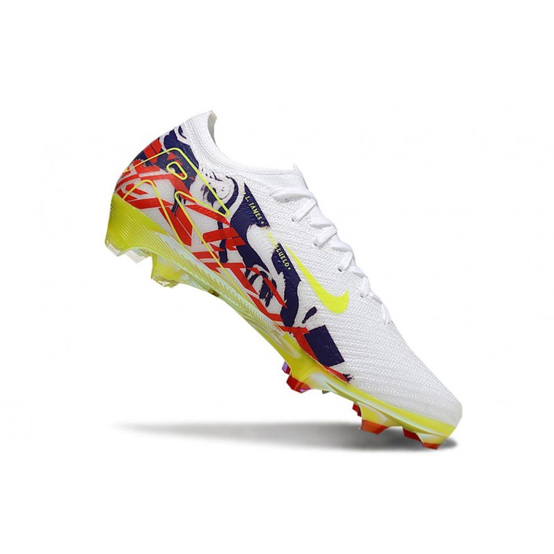 Nike Zoom Mercurial Vapor XVI Elite FG Vit Gul Lila Röd för Herr 9 Billiga Fotbollsskor Nike Zoom Mercurial Vapor XVI Elite FG Vit Gul Lila Röd 9