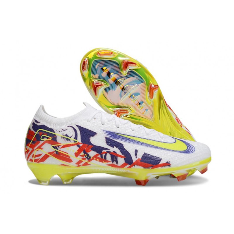 Nike Zoom Mercurial Vapor XVI Elite FG Vit Gul Lila Röd för Herr 3 Billiga Fotbollsskor Nike Zoom Mercurial Vapor XVI Elite FG Vit Gul Lila Röd 3