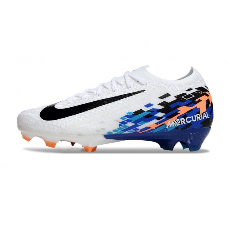 Nike Zoom Mercurial Vapor XVI Elite FG Vit Svart Blå för Herr 4 Billiga Fotbollsskor Nike Zoom Mercurial Vapor XVI Elite FG Vit Svart Blå 4