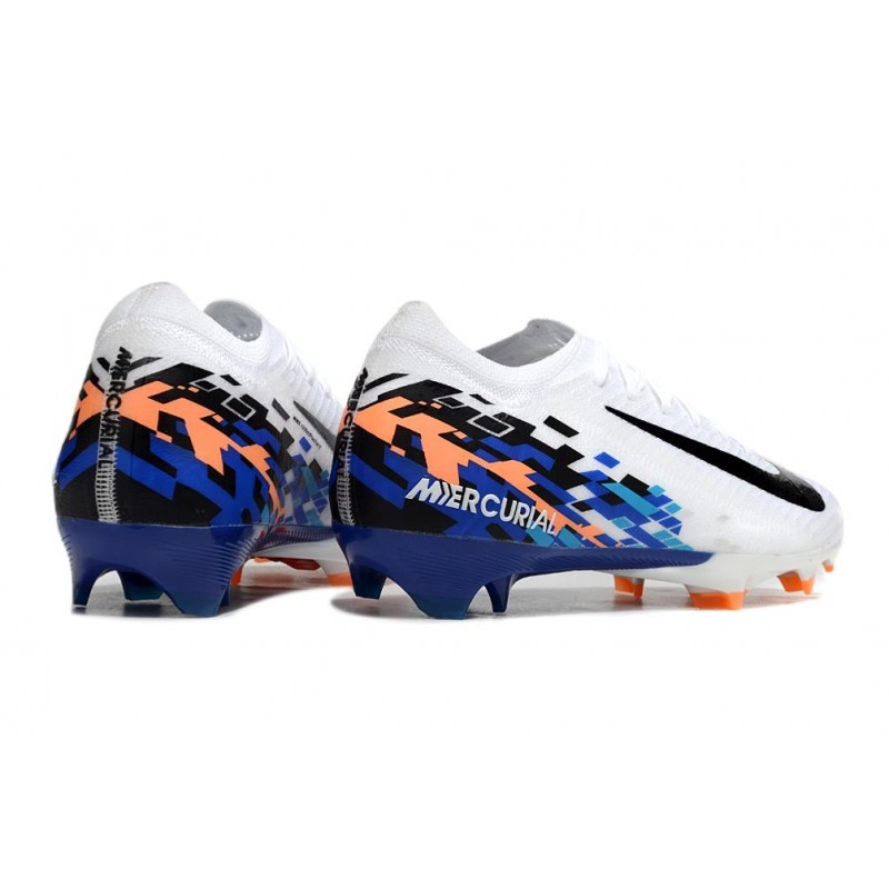 Nike Zoom Mercurial Vapor XVI Elite FG Vit Svart Blå för Herr 6 Billiga Fotbollsskor Nike Zoom Mercurial Vapor XVI Elite FG Vit Svart Blå 6