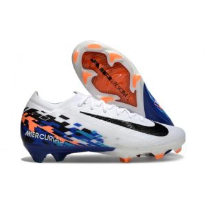 Nike Zoom Mercurial Vapor XVI Elite FG Vit Svart Blå för Herr Billiga Fotbollsskor Nike Zoom Mercurial Vapor XVI Elite FG Vit Svart Blå