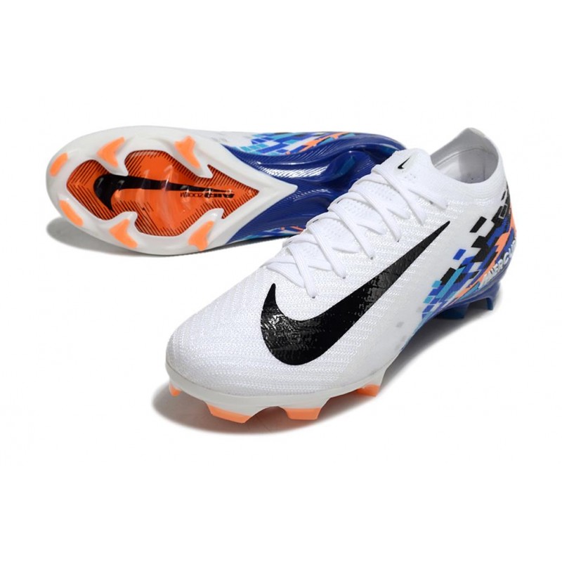 Nike Zoom Mercurial Vapor XVI Elite FG Vit Svart Blå för Herr 7 Billiga Fotbollsskor Nike Zoom Mercurial Vapor XVI Elite FG Vit Svart Blå 7