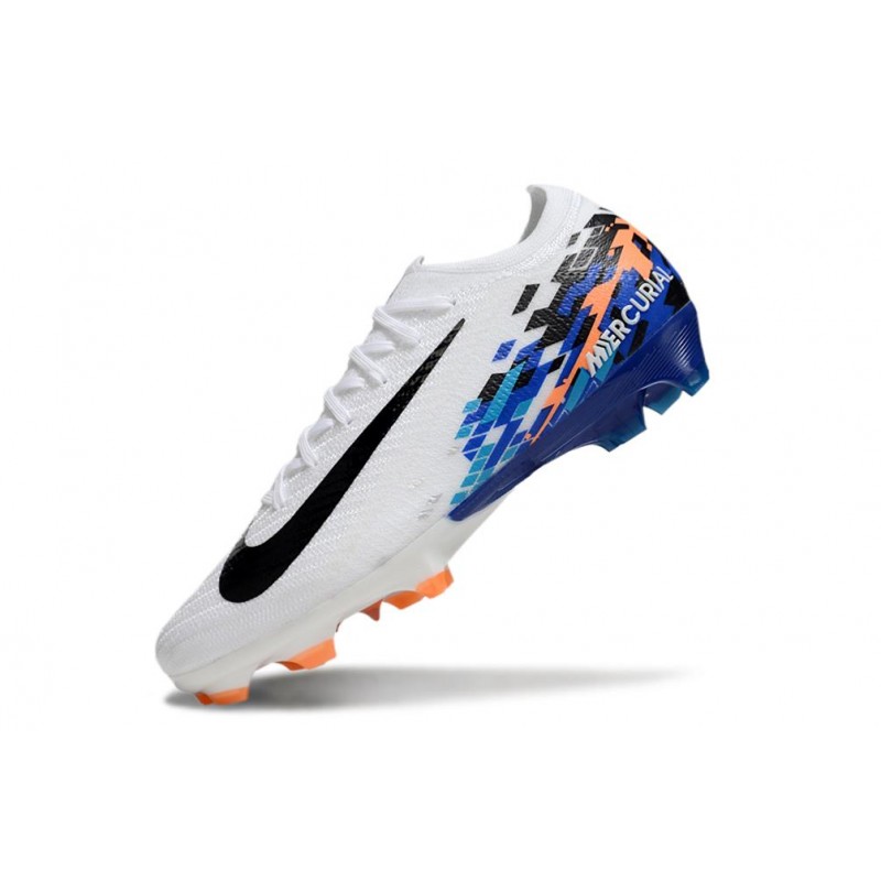 Nike Zoom Mercurial Vapor XVI Elite FG Vit Svart Blå för Herr 8 Billiga Fotbollsskor Nike Zoom Mercurial Vapor XVI Elite FG Vit Svart Blå 8