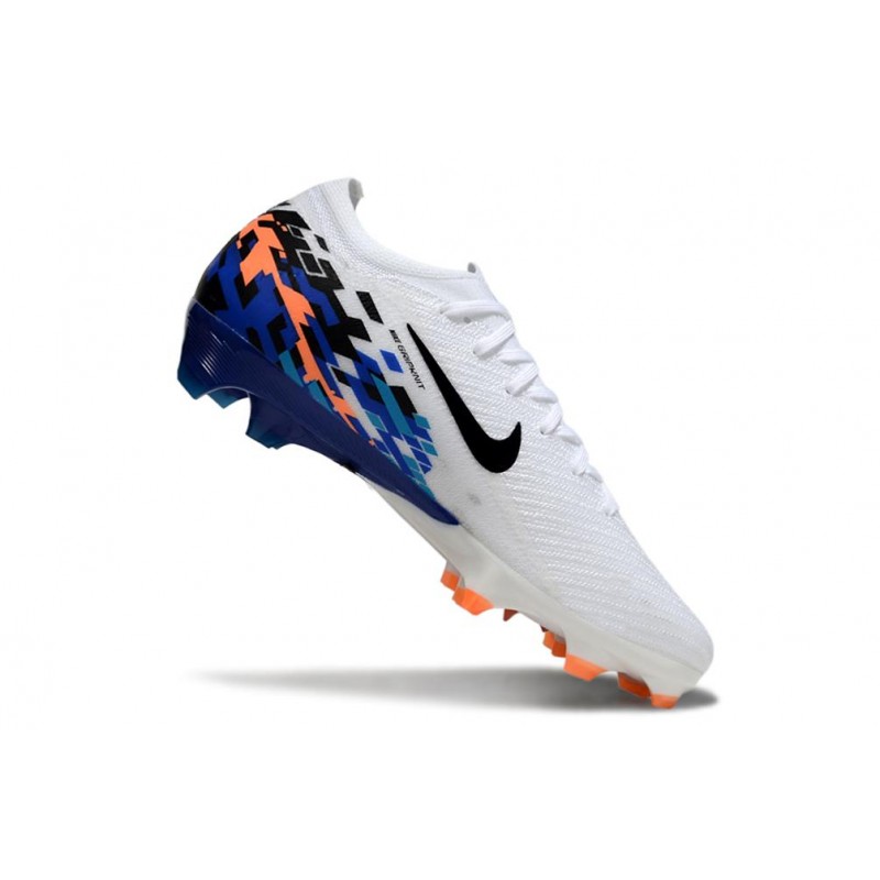 Nike Zoom Mercurial Vapor XVI Elite FG Vit Svart Blå för Herr 9 Billiga Fotbollsskor Nike Zoom Mercurial Vapor XVI Elite FG Vit Svart Blå 9
