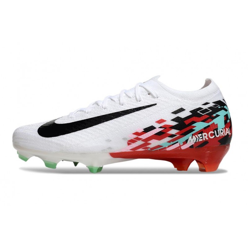 Nike Zoom Mercurial Vapor XVI Elite FG Vit Svart Röd för Herr 4 Billiga Fotbollsskor Nike Zoom Mercurial Vapor XVI Elite FG Vit Svart Röd 4
