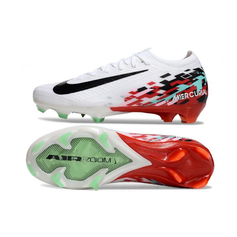 Nike Zoom Mercurial Vapor XVI Elite FG Vit Svart Röd för Herr 5 Billiga Fotbollsskor Nike Zoom Mercurial Vapor XVI Elite FG Vit Svart Röd 5