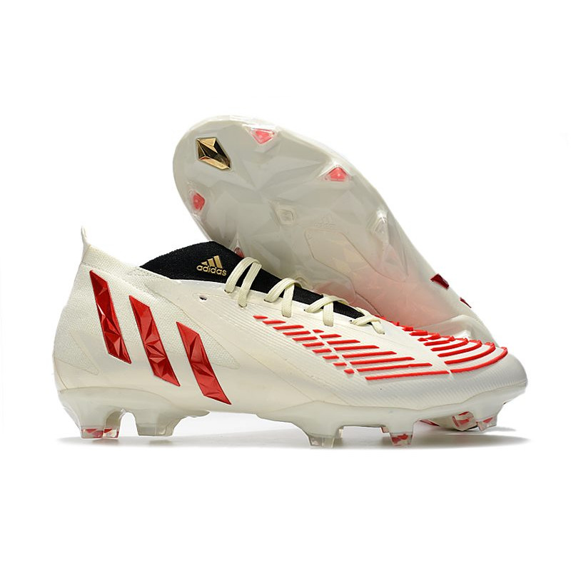 Skor adidas Predator Edge.1 FG Vit Röd för Herr 3 Billiga Fotbollsskor Skor adidas Predator Edge.1 FG Vit Röd 3