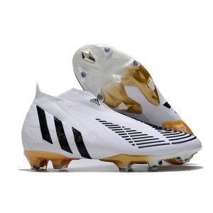 adidas Predator Edge+ Fg Skor Vit Guld Svart för Herr Billiga Fotbollsskor adidas Predator Edge+ Fg Skor Vit Guld Svart